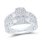 10K White Gold Diamond Trio Ring Set 1/3 Cttw - Splendid Jewellery