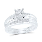 10K White Gold Diamond Trio Ring Set 1/3 Cttw - Splendid Jewellery
