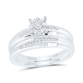 10K White Gold Diamond Trio Ring Set 1/3 Cttw - Splendid Jewellery