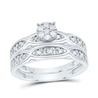 10K White Gold Diamond Trio Ring Set 1/3 Cttw - Splendid Jewellery