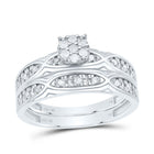 10K White Gold Diamond Trio Ring Set 1/3 Cttw - Splendid Jewellery