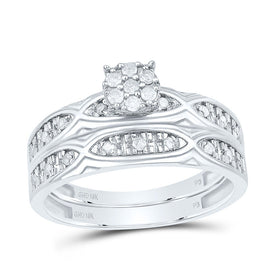 10K White Gold Diamond Trio Ring Set 1/3 Cttw - Splendid Jewellery