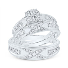 Load image into Gallery viewer, 10K White Gold Diamond Trio Ring Set 1/3 Cttw - Splendid Jewellery