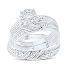 10K White Gold Diamond Trio Ring Set 3/8 Cttw - Splendid Jewellery