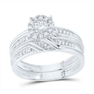 10K White Gold Diamond Trio Ring Set 3/8 Cttw - Splendid Jewellery