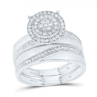 10K White Gold Diamond Trio Ring Set 5/8 Cttw - Splendid Jewellery