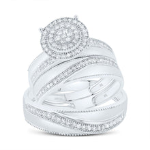 Load image into Gallery viewer, 10K White Gold Diamond Trio Ring Set 5/8 Cttw - Splendid Jewellery