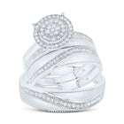 10K White Gold Diamond Trio Ring Set 5/8 Cttw - Splendid Jewellery