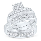 10K White Gold Diamond Trio Ring Set 7/8 Cttw - Splendid Jewellery