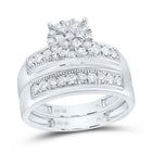 10K White Gold Diamond Trio Ring Set 7/8 Cttw - Splendid Jewellery