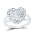 10K White Gold Diamond Virgin Mother Mary Heart Women's Ring 1/2 Cttw - Splendid Jewellery