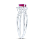 10K White Gold Heart Natural Ruby Gemstone Ring 1/4 Cttw - Splendid Jewellery