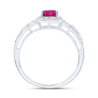 10K White Gold Heart Natural Ruby Gemstone Ring 1/4 Cttw - Splendid Jewellery