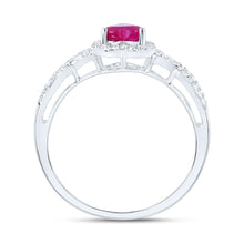 Load image into Gallery viewer, 10K White Gold Heart Natural Ruby Gemstone Ring 1/4 Cttw - Splendid Jewellery