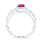 10K White Gold Heart Natural Ruby Gemstone Ring 1/4 Cttw - Splendid Jewellery
