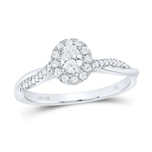 Load image into Gallery viewer, 10K White Gold Oval Diamond Coval Engagement Single Halo 1/3 Cttw - Splendid Jewellery