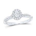10K White Gold Oval Diamond Coval Engagement Single Halo 1/3 Cttw - Splendid Jewellery