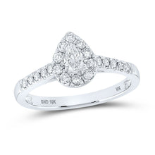 Load image into Gallery viewer, 10K White Gold Pear Diamond Single Halo Engagement 1/2 Cttw - Splendid Jewellery