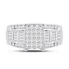 10K White Gold Princess Diamond Cluster Bridal Wedding Engagement Ring 1 Cttw - Splendid Jewellery
