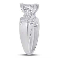Load image into Gallery viewer, 10K White Gold Princess Diamond Cluster Bridal Wedding Engagement Ring 1 Cttw - Splendid Jewellery