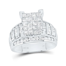 Load image into Gallery viewer, 10K White Gold Princess Diamond Cluster Bridal Wedding Engagement Ring 2 Cttw - Splendid Jewellery