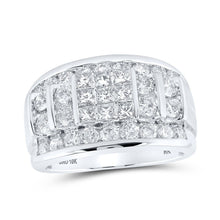 Load image into Gallery viewer, 10K White Gold Princess Diamond Mens Band 3 Cttw - Splendid Jewellery