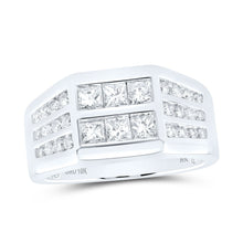 Load image into Gallery viewer, 10K White Gold Princess Diamond Mens Ring 1 1/2 Cttw - Splendid Jewellery