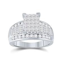 Load image into Gallery viewer, 10K White Gold Princess Diamond Ring 1 1/2 Cttw - Splendid Jewellery