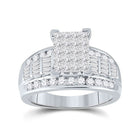 10K White Gold Princess Diamond Ring 1 1/2 Cttw - Splendid Jewellery