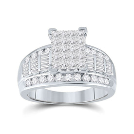 10K White Gold Princess Diamond Ring 1 1/2 Cttw - Splendid Jewellery
