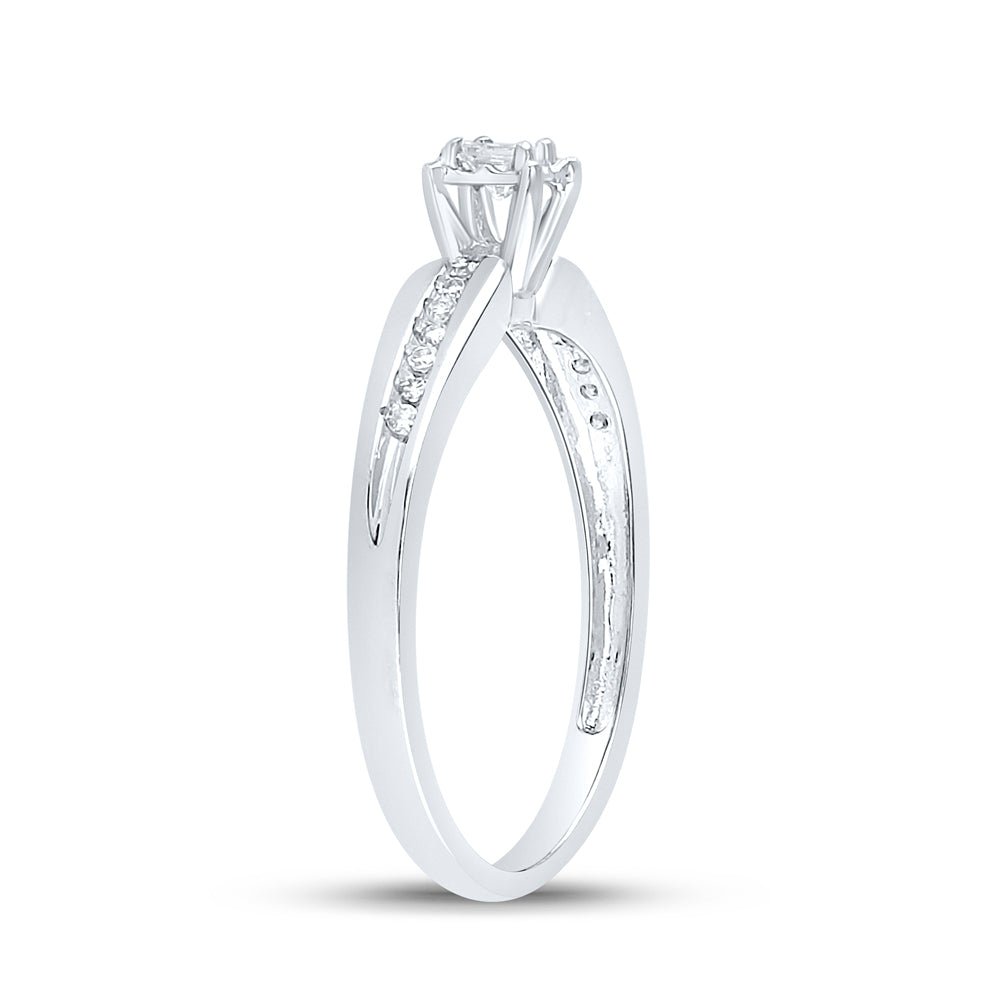 10K White Gold Princess Diamond Solitaire Promise Bridal Ring 1/6 Cttw - Splendid Jewellery