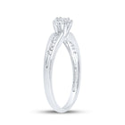 10K White Gold Princess Diamond Solitaire Promise Bridal Ring 1/6 Cttw - Splendid Jewellery