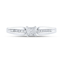 Load image into Gallery viewer, 10K White Gold Princess Diamond Solitaire Promise Bridal Ring 1/6 Cttw - Splendid Jewellery