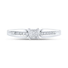 10K White Gold Princess Diamond Solitaire Promise Bridal Ring 1/6 Cttw - Splendid Jewellery
