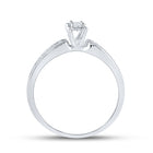 10K White Gold Princess Diamond Solitaire Promise Bridal Ring 1/6 Cttw - Splendid Jewellery