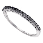 10K White Gold Round Colored Black Diamond Women's Color Enhanced Black Band 1/4 Cttw - Splendid Jewellery