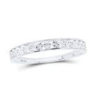 10K White Gold Round Diamond Band 0.03 Cttw - Splendid Jewellery