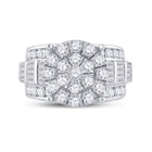 10K White Gold Round Diamond Cluster Bridal Engagement 3 Cttw - Splendid Jewellery