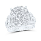 10K White Gold Round Diamond Cluster Bridal Engagement 3 Cttw - Splendid Jewellery