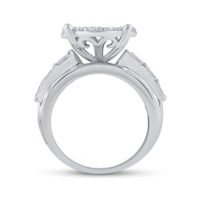Load image into Gallery viewer, 10K White Gold Round Diamond Cluster Bridal Engagement 3 Cttw - Splendid Jewellery