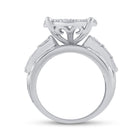 10K White Gold Round Diamond Cluster Bridal Engagement 3 Cttw - Splendid Jewellery
