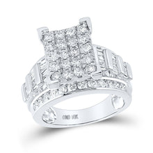 Load image into Gallery viewer, 10K White Gold Round Diamond Cluster Bridal Wedding Engagement Ring 2 Cttw - Splendid Jewellery