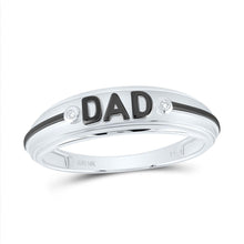 Load image into Gallery viewer, 10K White Gold Round Diamond Dad Mens Ring 0.014 Cttw - Splendid Jewellery