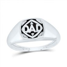 Load image into Gallery viewer, 10K White Gold Round Diamond Dad Mens Ring 0.018 Cttw - Splendid Jewellery