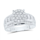 10K White Gold Round Diamond Designer Ring 1 Cttw - Splendid Jewellery