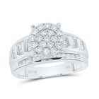 10K White Gold Round Diamond Designer Ring 1 Cttw - Splendid Jewellery