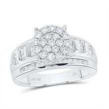 Load image into Gallery viewer, 10K White Gold Round Diamond Designer Ring 1 Cttw - Splendid Jewellery