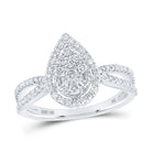 10K White Gold Round Diamond Designer Ring 1/2 Cttw - Splendid Jewellery
