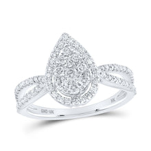 Load image into Gallery viewer, 10K White Gold Round Diamond Designer Ring 1/2 Cttw - Splendid Jewellery