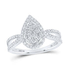 10K White Gold Round Diamond Designer Ring 1/2 Cttw - Splendid Jewellery